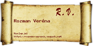 Rozman Veréna névjegykártya